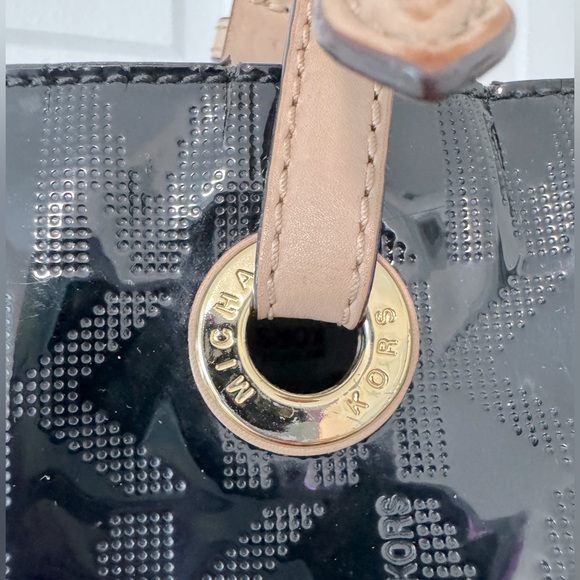 Michael Kors Patent Leather Black Tote Bag - Picture 2 of 7